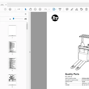 BT Forklift RSL 2000 SE Quality Parts Manual 250879AA - 269971AA - PDF