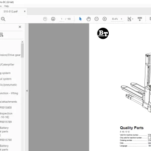 BT Forklift S 10 / S 12 Quality Parts Manual - PDF DOWNLOAD