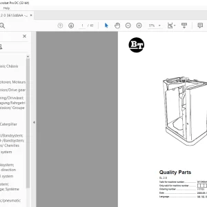 BT Forklift SL 2.0 Quality Parts Manual 361348AA - PDF DOWNLOAD