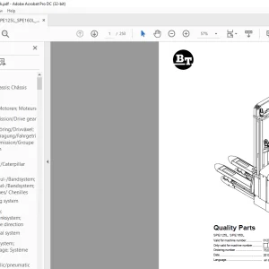 Forklift SPE125L, SPE160L Quality Parts Manual 6120607 PDF