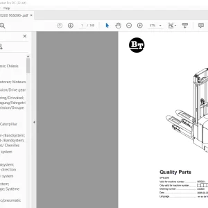 BT Forklift SPE200 Quality Parts Manual - PDF DOWNLOAD
