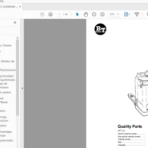 BT Forklift SPT 2.0 Quality Parts Manual 324940AA-PDF DOWNLOAD