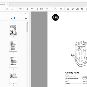 BT Forklift SPT 2.0 Quality Parts Manual 324940AA - 354600AA - PDF