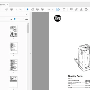BT Forklift SPT 2.0 Quality Parts Manual 354601AA - 407199AA - PDF
