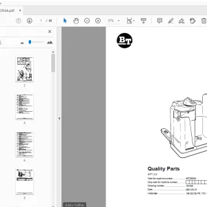 BT Forklift SPT 2.0 Quality Parts Manual 407200AA - PDF