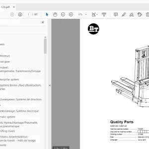 BT Forklift SWE100/SWE120 Quality Parts Manual - PDF DOWNLOAD