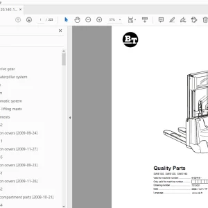 BT Forklift SWE100,SWE120,SWE140 Quality Parts Manual - PDF