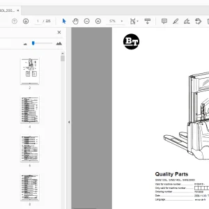 BT Forklift SWE120L,SWE140L,SWE200D Quality Parts Manual - PDF