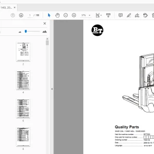 BT Forklift SWE120L/SWE140L/SWE200D Quality Parts Manual - PDF