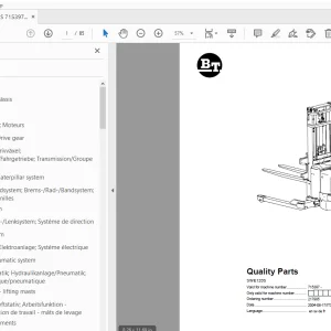 BT Forklift SWE120S Quality Parts Manual - PDF DOWNLOAD