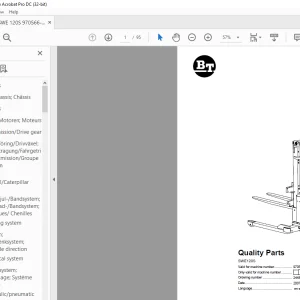 BT Forklift SWE120S Quality Parts Manual 970566 - PDF DOWNLOAD