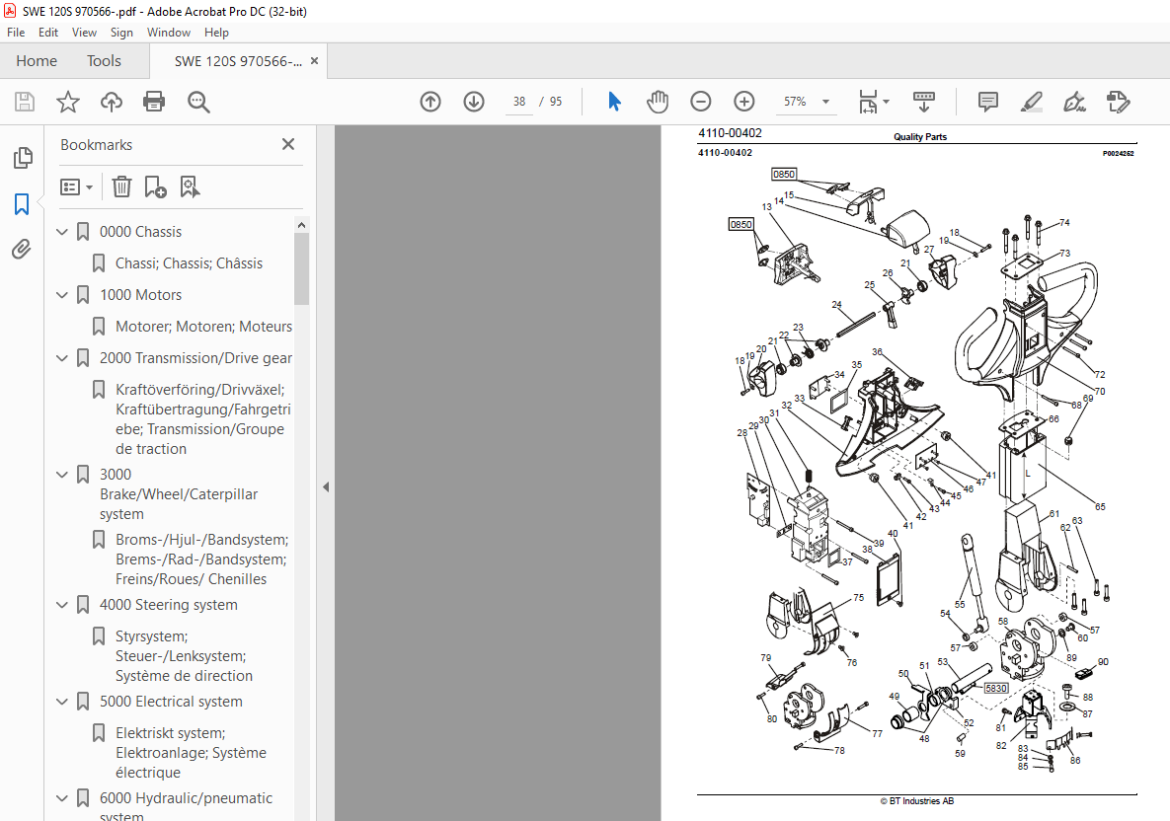 BT Forklift SWE120S Quality Parts Manual 970566 - PDF DOWNLOAD ...