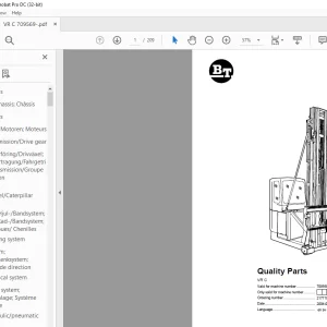BT Forklift VR C Quality Parts Manual - PDF DOWNLOAD