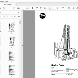 BT Forklift VR C Quality Parts Manual 350720AA - PDF
