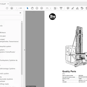 BT Forklift VR C Quality Parts Manual 362913AA - PDF DOWNLOAD