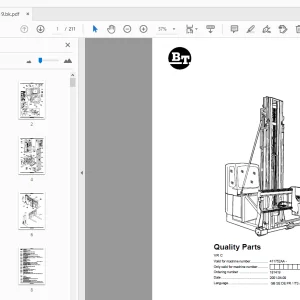 BT Forklift VR C Quality Parts Manual 411752AA - PDF