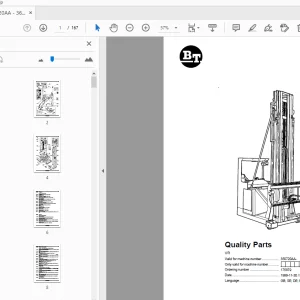 BT Forklift VR Quality Parts Manual - PDF DOWNLOAD