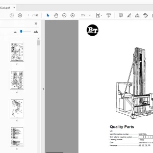 BT Forklift VR Quality Parts Manual 362913AA - PDF DOWNLOAD