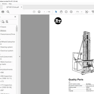 BT Forklift VR Quality Parts Manual 401375AA-PDF DOWNLOAD