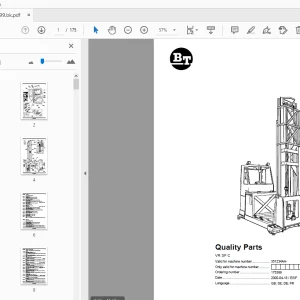 BT Forklift VR SF C Quality Parts Manual 351234AA - PDF