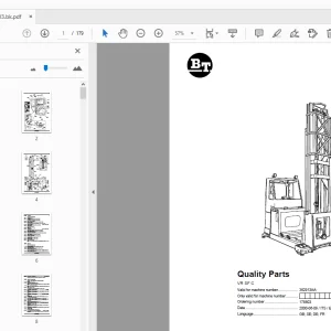 BT Forklift VR SF C Quality Parts Manual 362913AA - PDF DOWNLOAD