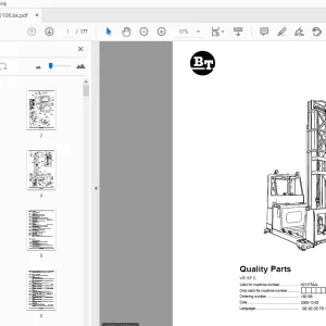 BT Forklift VR SF C Quality Parts Manual 401375AA - PDF DOWNLOAD