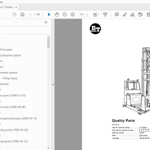 BT Forklift VR SF C Quality Parts Manual 411752AA - PDF DOWNLOAD