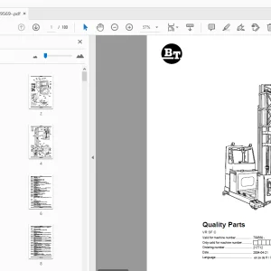 BT Forklift VR SF C Quality Parts Manual 709569 - PDF DOWNLOAD
