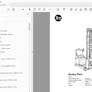 BT Forklift VR SF Quality Parts Manual - PDF DOWNLOAD