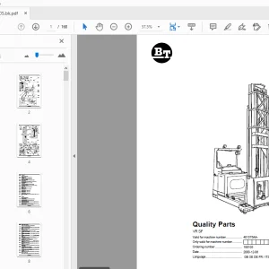 BT Forklift VR SF Quality Parts Manual 401375AA - PDF