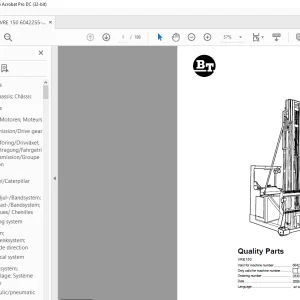 BT Forklift VRE150 Quality Parts Manual 6042255 - PDF DOWNLOAD