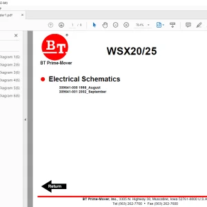 BT Forklift WSX20/25 Circuit Diagram Manual - PDF DOWNLOAD