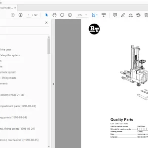 BT LSV 1250/LST 1350 Quality Parts Manual 354260AA - 406472AA - PDF