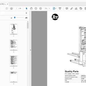BT PPS 1000MX/PPS 1200MX Quality Parts Manual - PDF