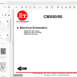 BT Prime-Mover CMX60/80 Electrical Schematics Manual - PDF DOWNLOAD