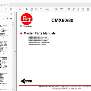BT Prime-Mover CMX60/80 Master Parts Manual - PDF