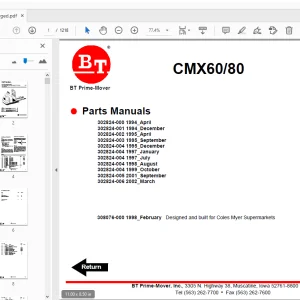 BT Prime-Mover CMX60/80 Parts Manual - PDF DOWNLOAD