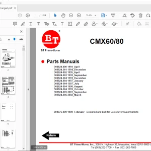 BT Prime-Mover CMX60/80 Parts Manual - PDF DOWNLOAD