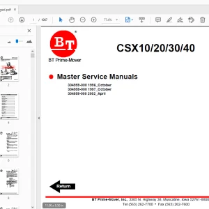 BT Prime-Mover CSX10/20/30/40 Master Service Manual - PDF DOWNLOAD