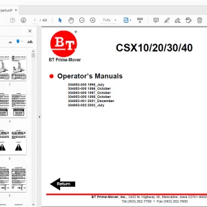 BT Prime-Mover CSX10/20/30/40 Operator’s Manual - PDF DOWNLOAD