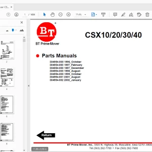 BT Prime-Mover CSX10/20/30/40 Parts Manual - PDF DOWNLOAD