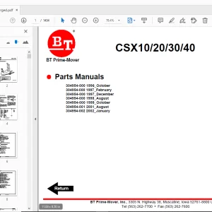 BT Prime-Mover CSX10/20/30/40 Parts Manual - PDF DOWNLOAD