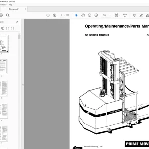 BT Prime-Mover Forklift OE-30B SERIES TRUCKS Parts Manual