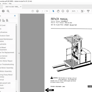 BT Prime-Mover Forklift OE-35 Electric Order Selector Service Manual