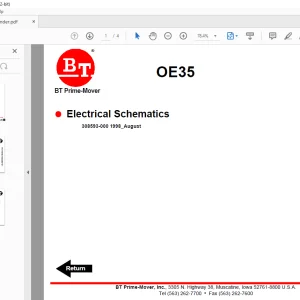 BT Prime-Mover Forklift OE35 Electrical Schematic Manual - PDF DOWNLOAD