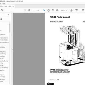  BT Prime-Mover Forklift RR-34 REACH TRUCK Parts Manual - PDF DOWNLOAD
