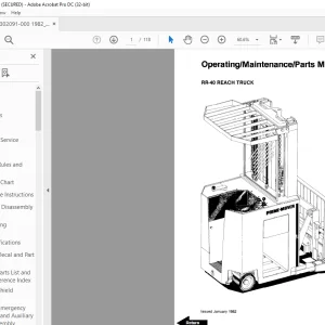  BT Prime-Mover Forklift RR-40 REACH TRUCK Parts Manual - PDF DOWNLOAD