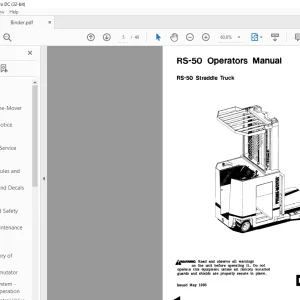  BT Prime-Mover Forklift RS-50 Straddle Truck Operator's Manual