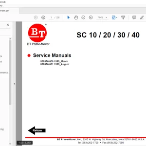BT Prime-Mover Forklift SC 10 20  30 40 Service Manual - PDF DOWNLOAD