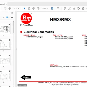 BT Prime-Mover HMX/RMX Electrical Schematics Manual - PDF DOWNLOAD